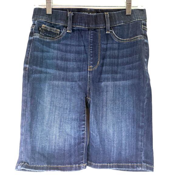 Judy Blue Livin Easy Pull On Bermuda Biker Jean Shorts Size Medium - Picture 1 of 5